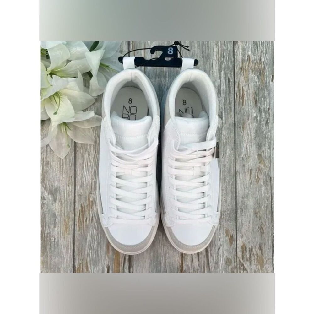 Women’s Casual Sporty High Top Sneakers Shoes White Size 8